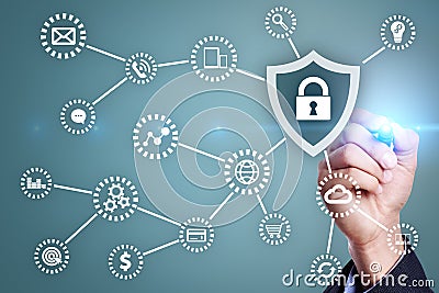 Cyber security, Data protection, information safety. internet technology concept Stock Photo