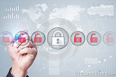 Cyber security, Data protection, information safety. internet technology concept Stock Photo