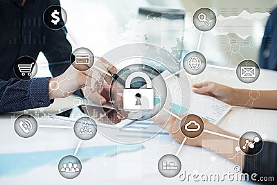 Cyber security, Data protection, information safety. internet technology concept Stock Photo