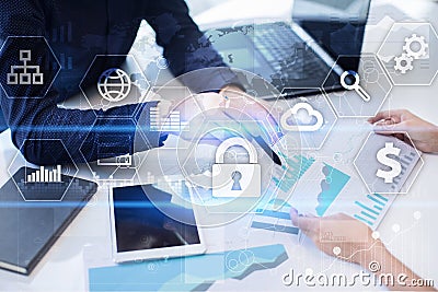 Cyber security, Data protection, information safety. internet technology concept Stock Photo