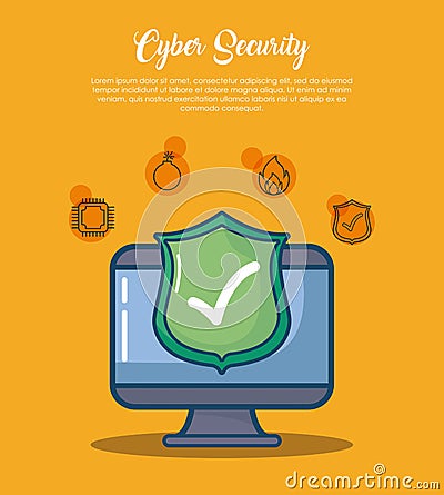 Cyber security design Vector Illustration