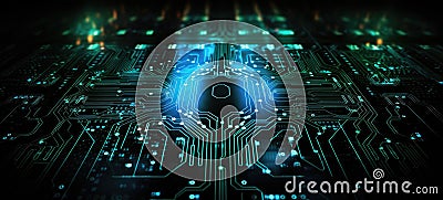 cyber security digital lock technology tech, ai Stock Photo