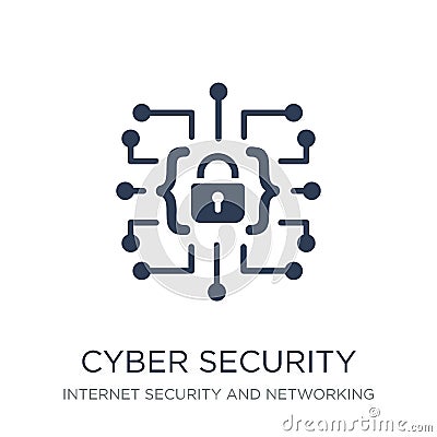 Cyber security icon. Trendy flat vector Cyber security icon on w Vector Illustration