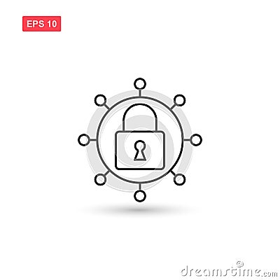 Cyber security icon vector design isolated 4 Vector Illustration