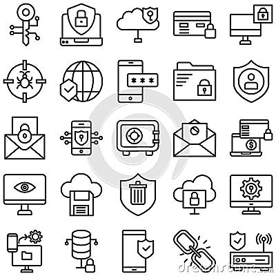 Cyber Security icon which can easily modify or edit Vector Illustration