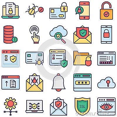 Cyber Security Isolated Isolated Vector icon which can easily modify or edits Vector Illustration