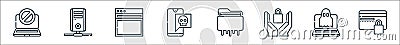 cyber security line icons. linear set. quality vector line set such as debit card, rootkit, security, data leak, speech bubble, Vector Illustration