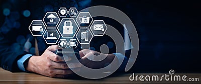 cyber security privacy and data storage protection Document Management with Password and Encryption Encrypted files on computer or Stock Photo