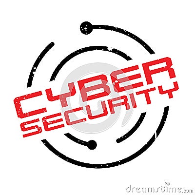 Cyber Security rubber stamp Vector Illustration