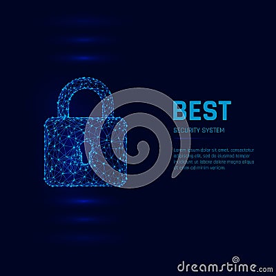 Cyber security system concept. Closed Padlock. Vector illustration Vector Illustration