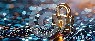 Cyber security to protect the network from cyber attacks from hackers on the internet. Secure access for online privacy Stock Photo