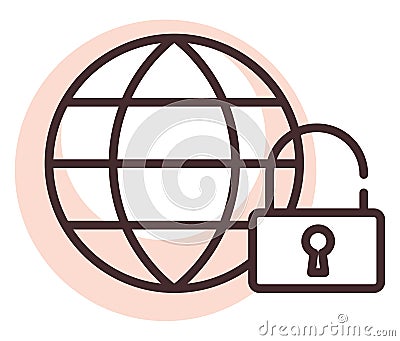 Cyber security worldwide security, icon Vector Illustration