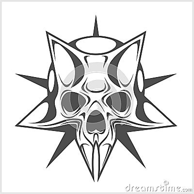 Cyber Skull in Star Vector Illustration