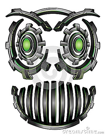 Cyber techno digital robot face design Stock Photo