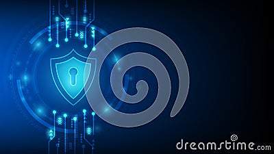 Cyber technology security, netwok protection background design, vector Vector Illustration