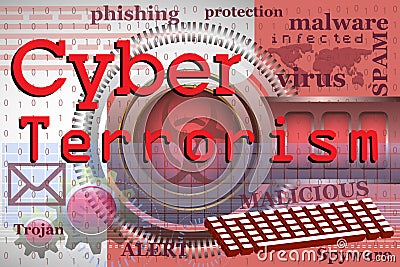 Cyber terrorism Vector Illustration