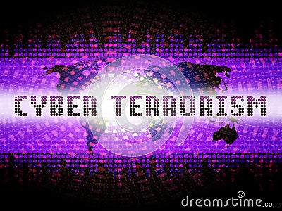 Cyber Terrorism Online Terrorist Crime 2d Illustration Stock Photo