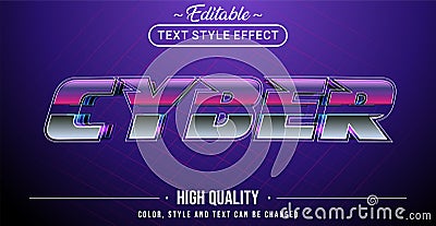Cyber text effect - Editable text effect Vector Illustration