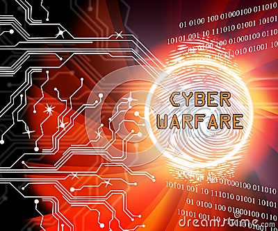 Cyber Warfare Hacking Attack Threat 2d Illustration Stock Photo