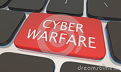 Cyber Warfare Internet Security Computer Keyboard Hacking 3d Ill Stock Photo