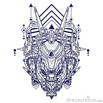 Cyber Wolf Illustration for Playing Card, gaming logo and more Vector Illustration