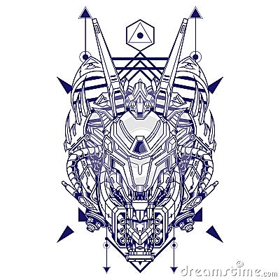 Cyber Wolf Illustration for Playing Card, gaming logo and more Vector Illustration