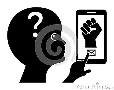 Cyberbullying and Smartphones Stock Photo