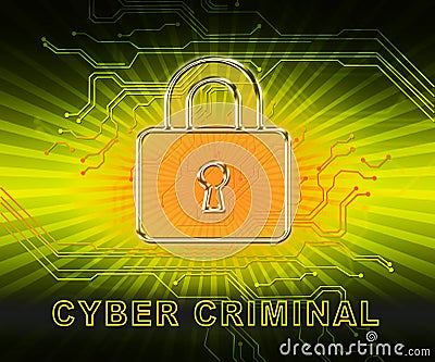 Cybercriminal Internet Hack Or Breach 2d Illustration Stock Photo