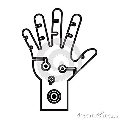 Cybernetic, cybernetics, hand icon Stock Photo