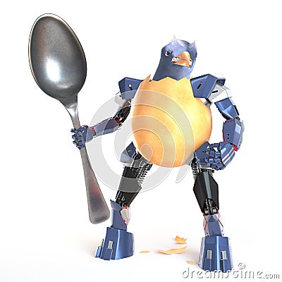 Cybernetic egg fighter Stock Photo