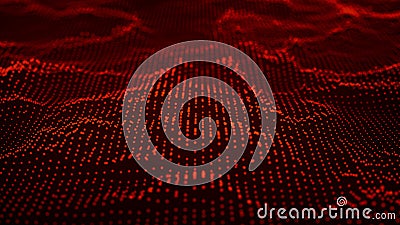 Cybernetic futuristic background. Big data visualization. Technological 3D landscape. 3D rendering Cartoon Illustration
