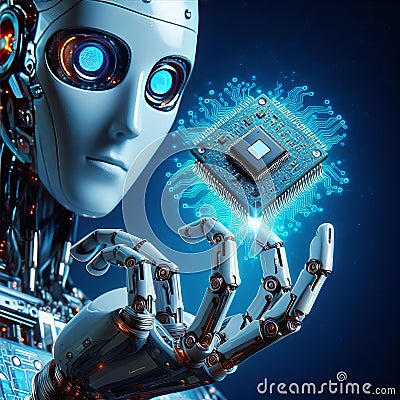 Cybernetic Intellect: AI Processor Stock Photo