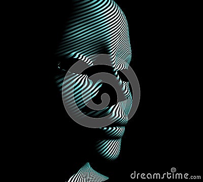 Cybernetic man Stock Photo