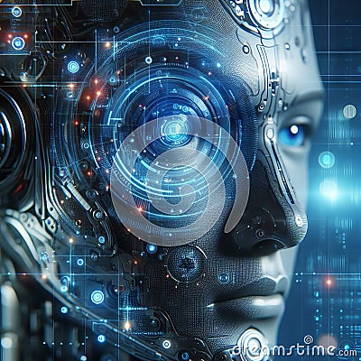 Cybernetic Visionary Stock Photo