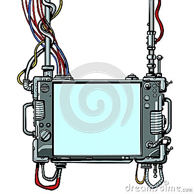 Cyberpunk monitor screen tool Vector Illustration