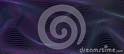 Cyberpunk vector background with horizontal distorted lines. Trendy design with glitch distortion effect. Optical illusion Vector Illustration