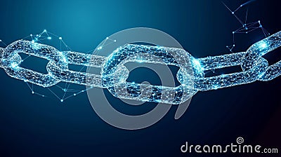 In cybersecurity, Blockchain creates an unbreakable chain of security by securely verifying data and storing it in Stock Photo