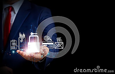 Cybersecurity and data protection key lock concepts internet technology data privacy Stock Photo