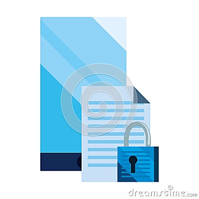cybersecurity data protection Cartoon Illustration