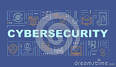 Cybersecurity data protection word concepts banner Vector Illustration