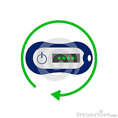Cybersecurity hardware device. OTP token. A one-time password token. . Vector icon Vector Illustration