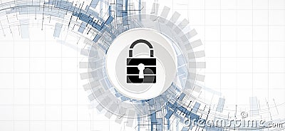 Cybersecurity and information or network protection. Future tech Vector Illustration