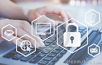 Cybersecurity and personal data protection online Stock Photo