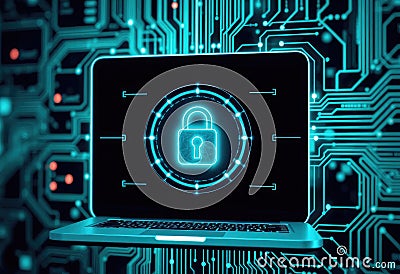 Cybersecurity principles focus on safeguarding user privacy, data encryption, and ensuring secure internet Stock Photo