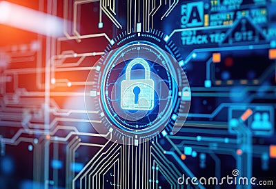 Cybersecurity principles focus on safeguarding user privacy, data encryption, and ensuring secure internete Stock Photo