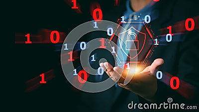 Cybersecurity and privacy concepts to protect data. Lock icon and internet network security technology. Stock Photo