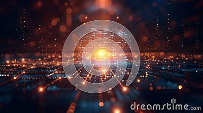 Cybersecurity Shield: Encrypted Data Protection. Concept Network Security, Data Encryption, Threat Stock Photo
