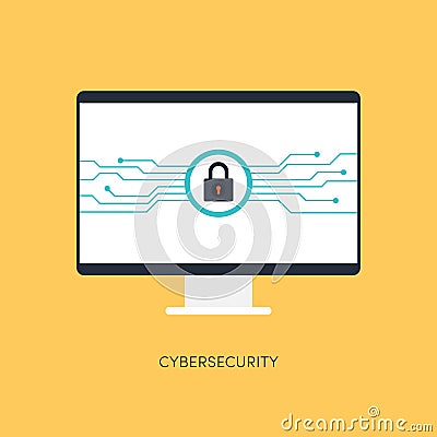 Cybersecurity system, Internet protection concept Vector Illustration