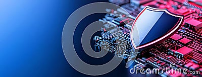 Cybersecurity systems in action, utilizing encryption and a robust network infrastructure to protect digital data Stock Photo