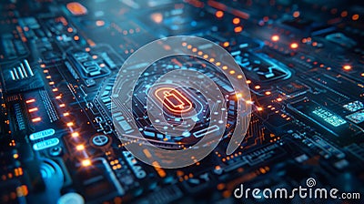Cybersecurity, Visual representation of robust password protection and digital encryption. Stock Photo